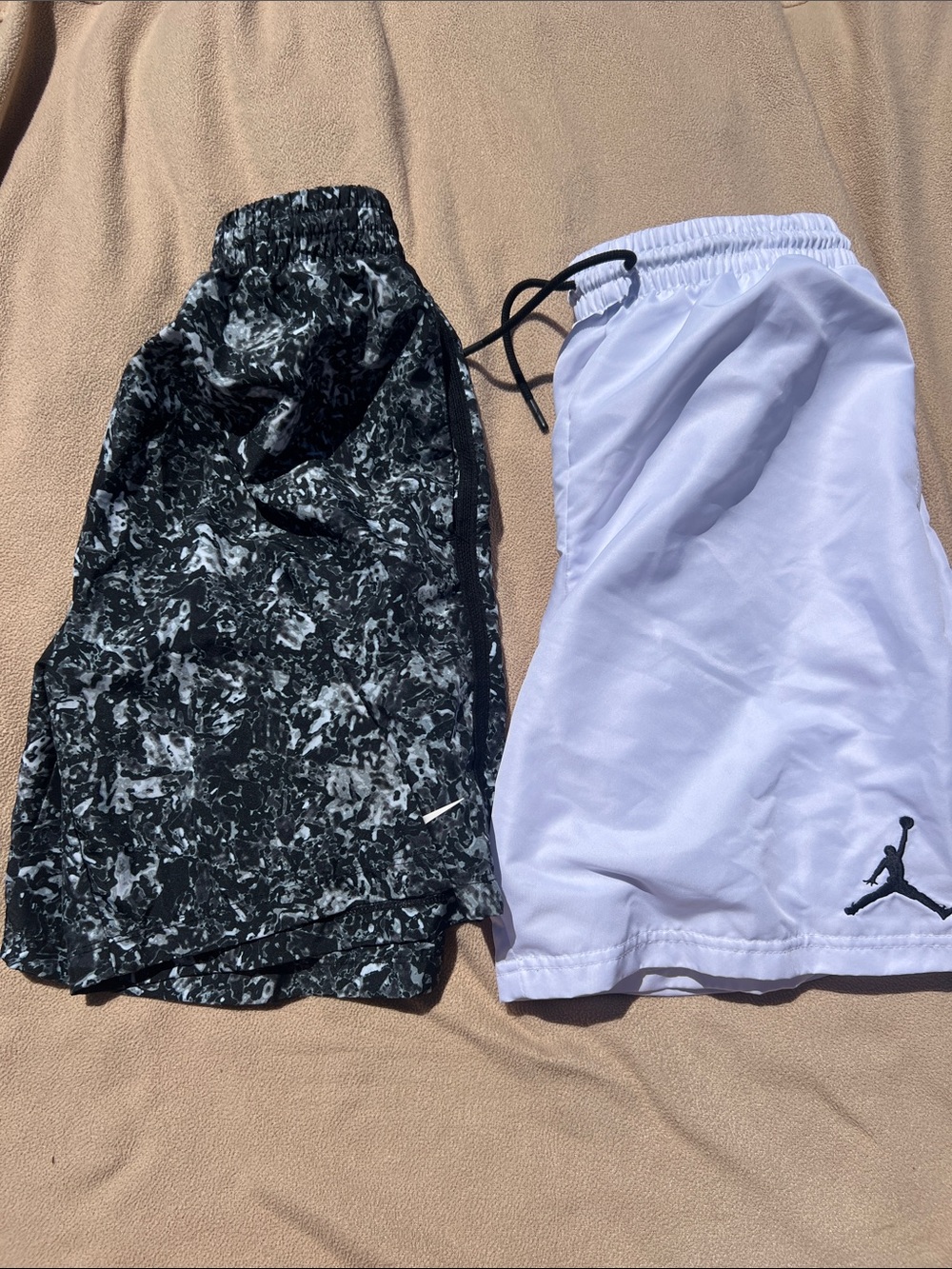 Jordan Black Marble & White Athletic Shorts Set